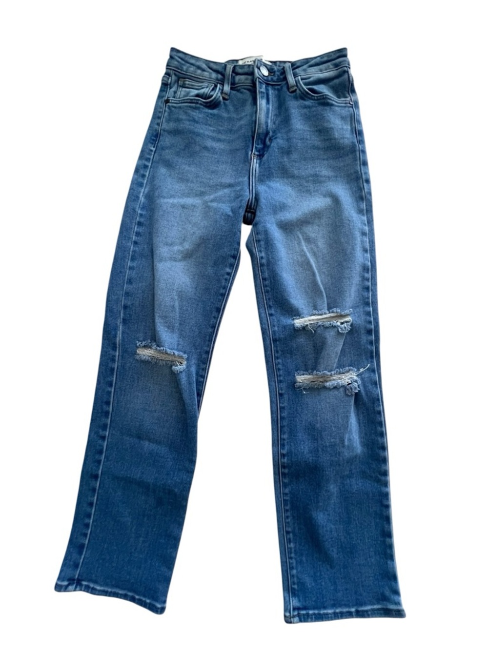 Just Black Denim The Saturday Straight Jeans 26 Distressed High Rise Made USA